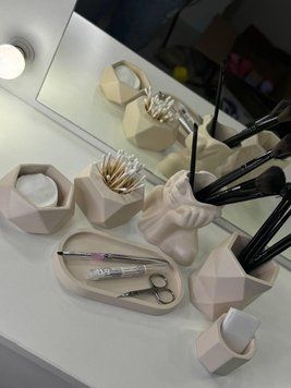 Організатор для косметики з 6 одиниць бежевий з дівчиною 80930403 фото