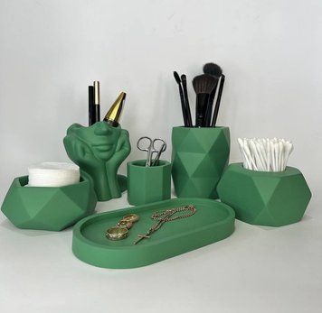 Набір із 6 органайзерів для косметики зелений 11,5*12,5 см 64849795 фото